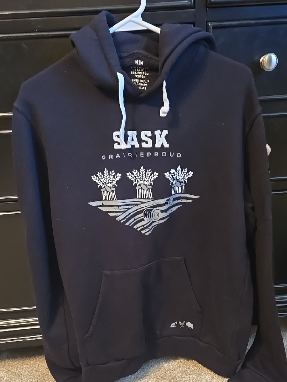 Prairie Proud  Black Hoodie with Silver Graphic Womens - Picture 2 of 3